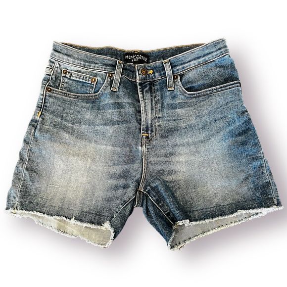 J.CREW Pants - J Crew Mercantile size 27 Raw Hem Denim Shorts Distressed Inseam 4" High Rise